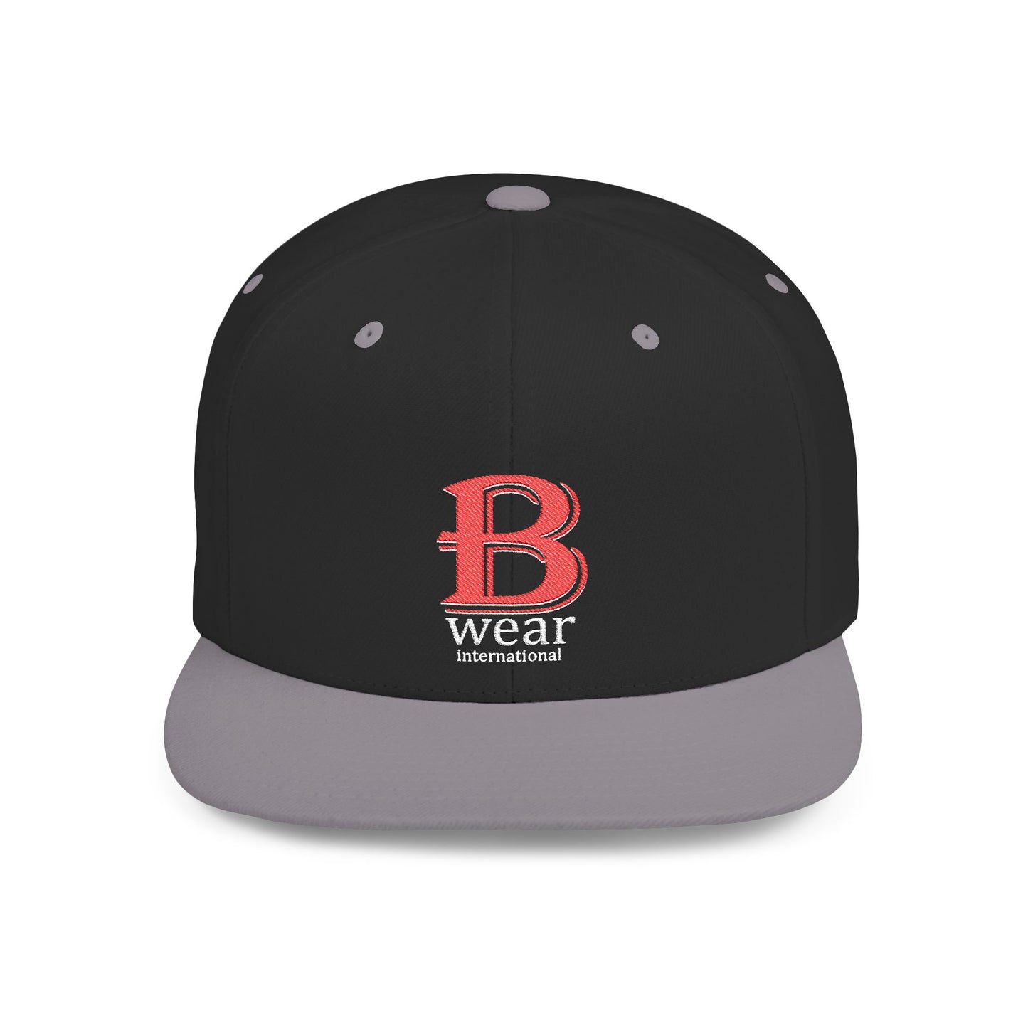 B Wear Flat Bill Snapback Hat with Bold 'B' Emblem