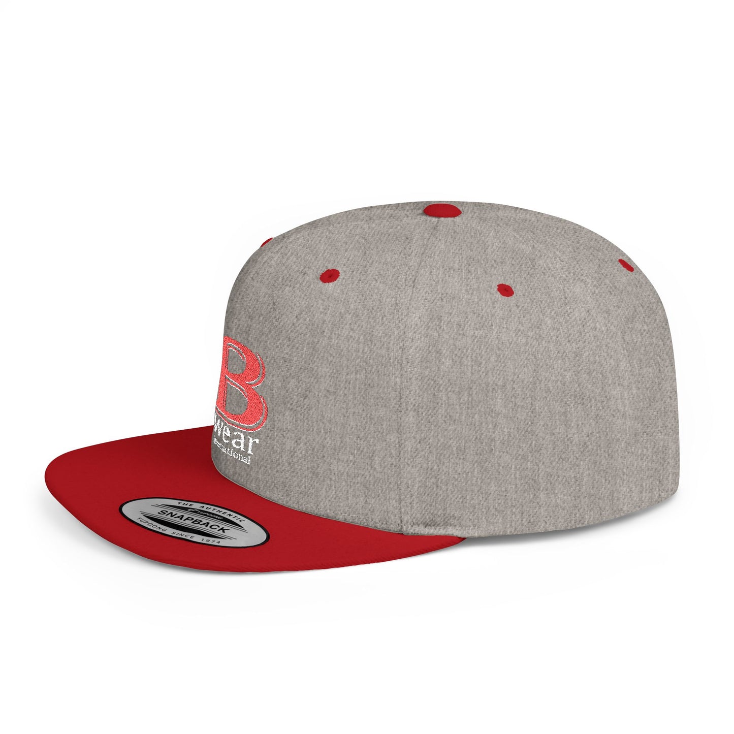 B Wear Flat Bill Snapback Hat with Bold 'B' Emblem
