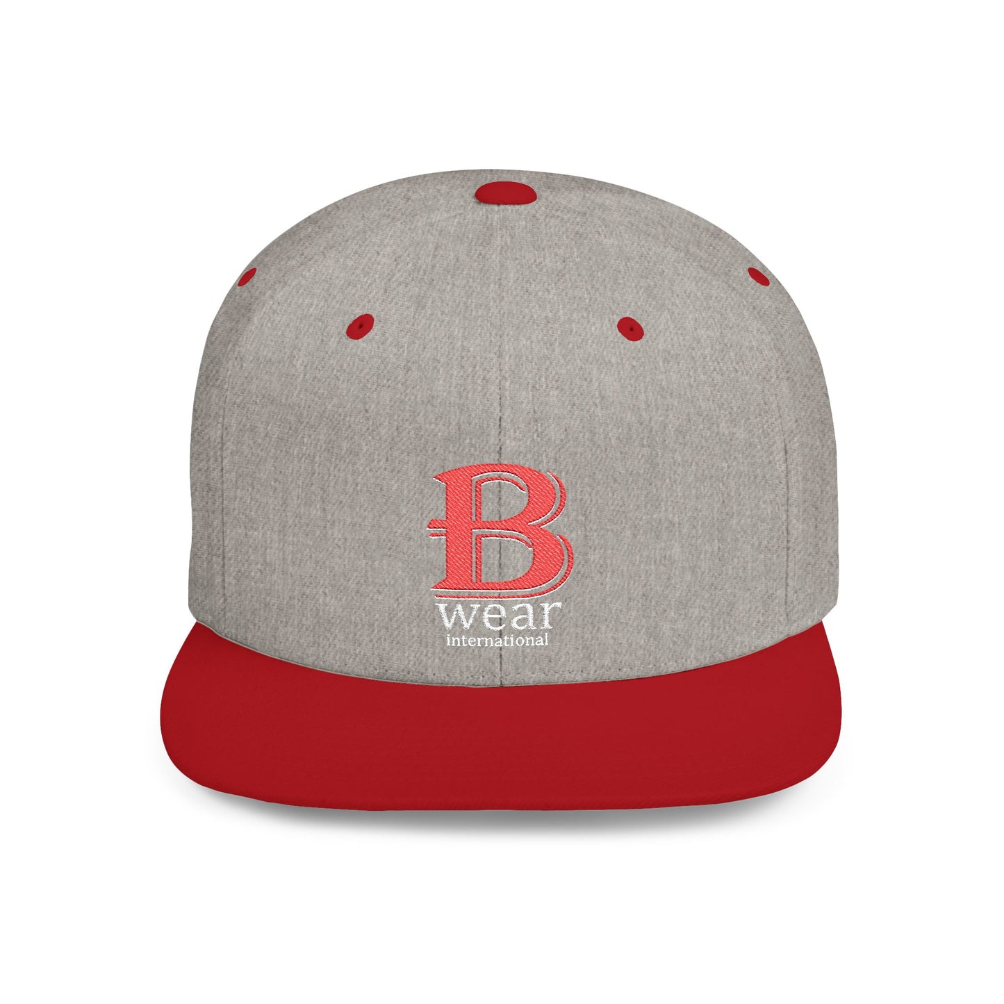 B Wear Flat Bill Snapback Hat with Bold 'B' Emblem