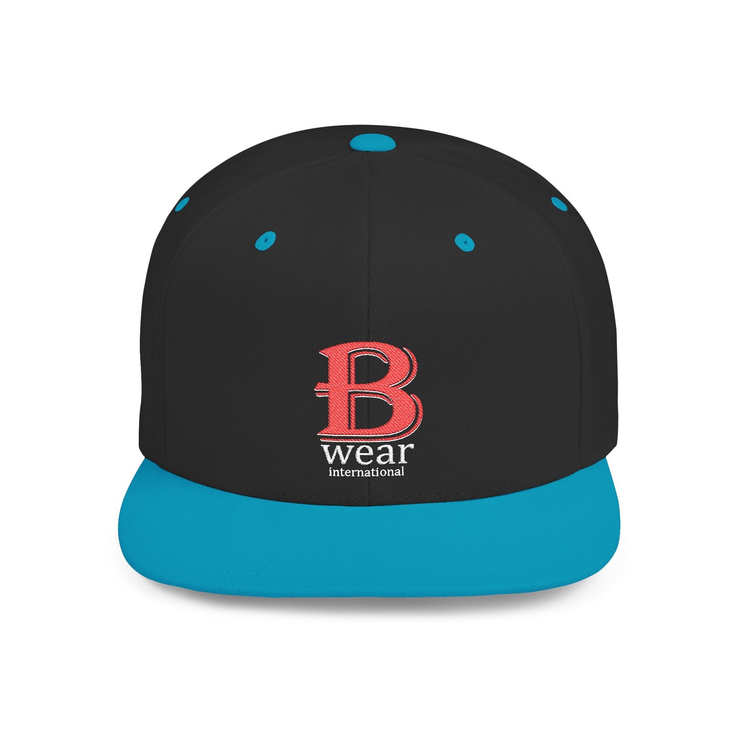 B Wear Flat Bill Snapback Hat with Bold 'B' Emblem