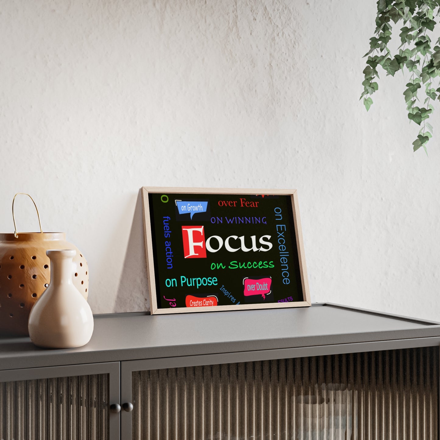 Focus Poster with Wooden Frame