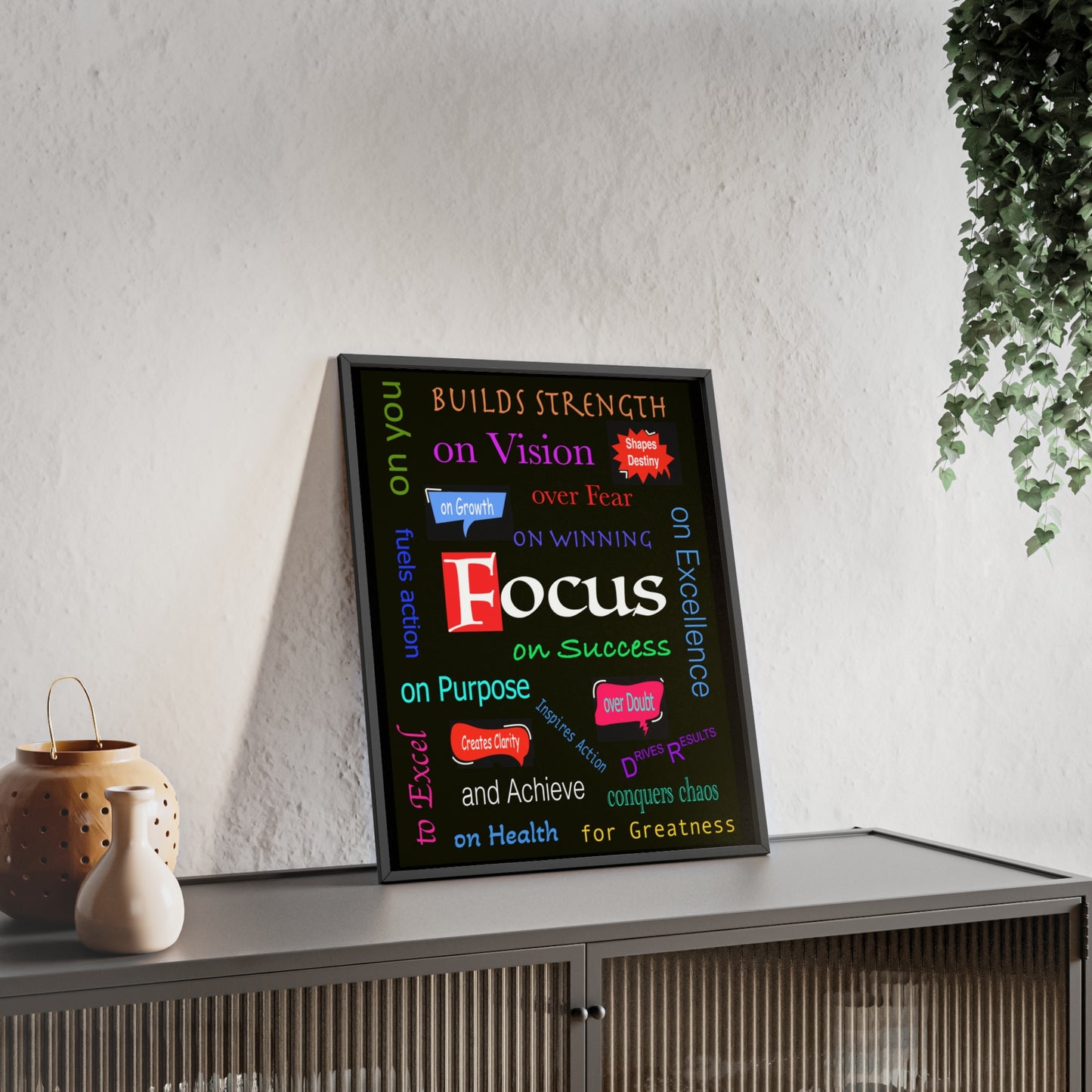 Focus Poster with Wooden Frame