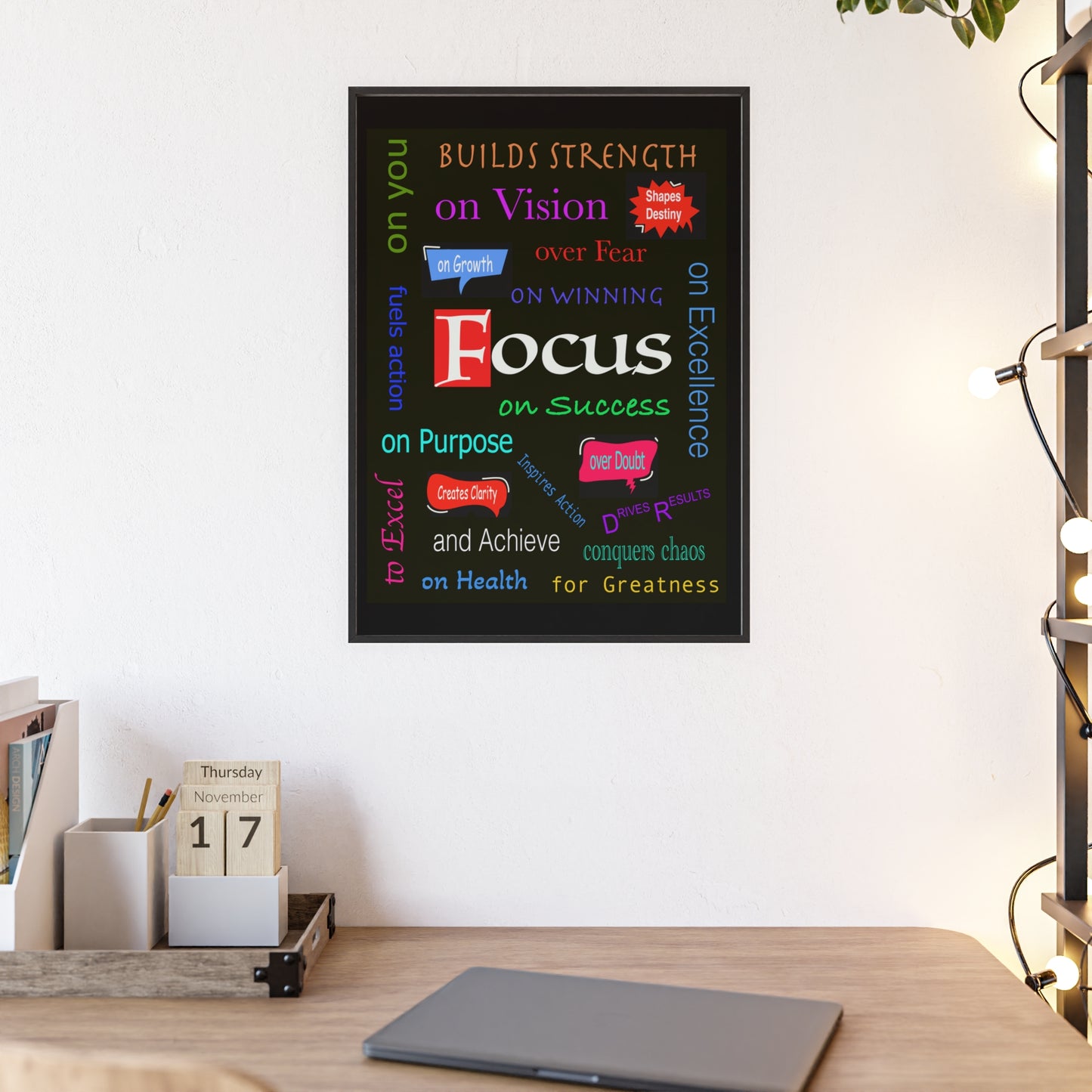 Focus Poster with Wooden Frame