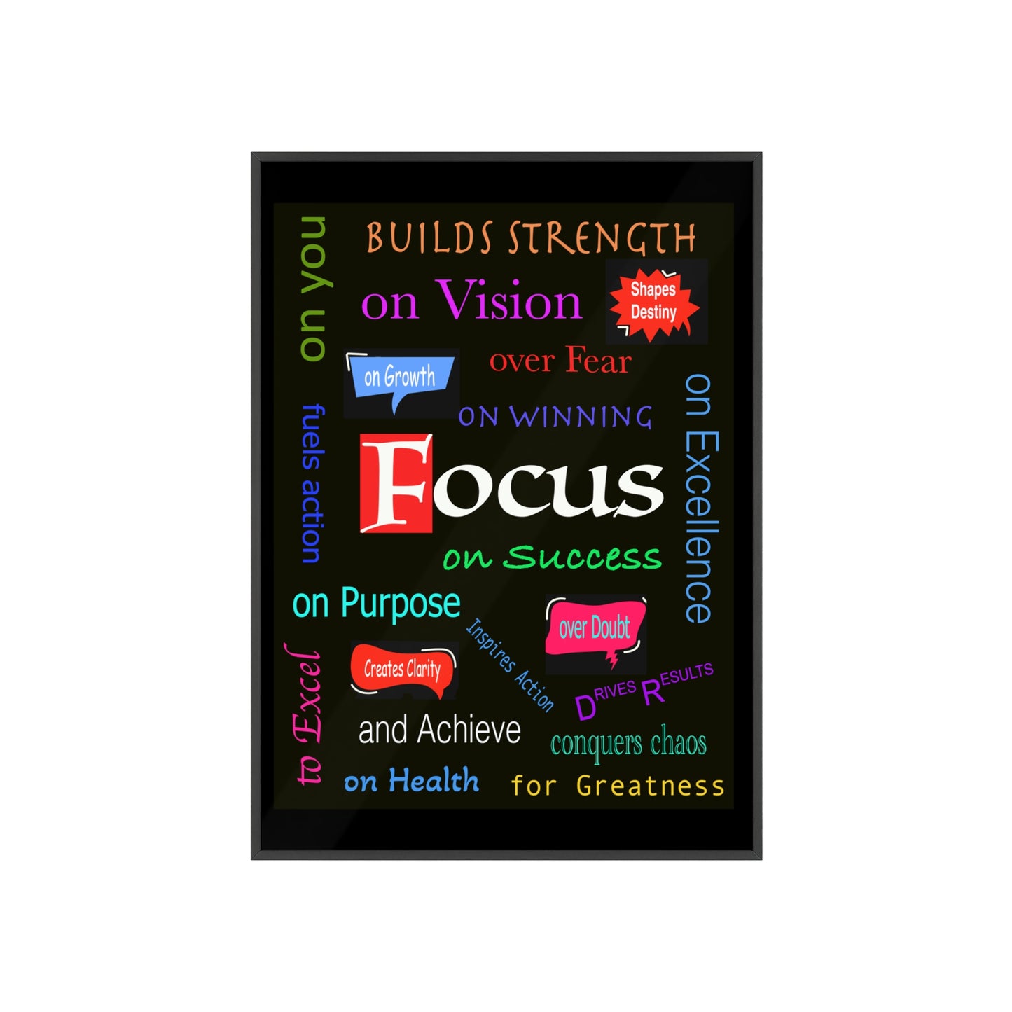 Focus Poster with Wooden Frame