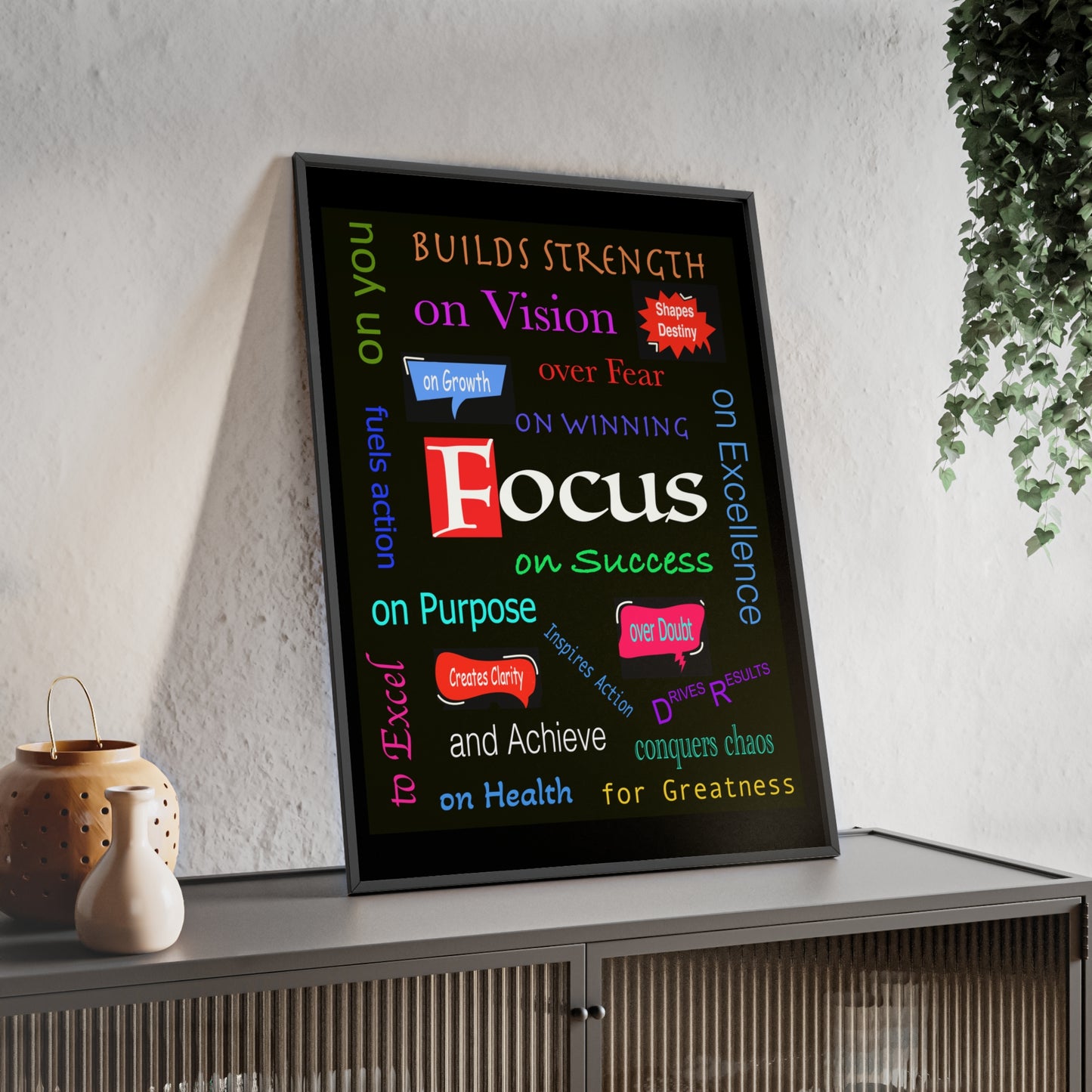 Focus Poster with Wooden Frame
