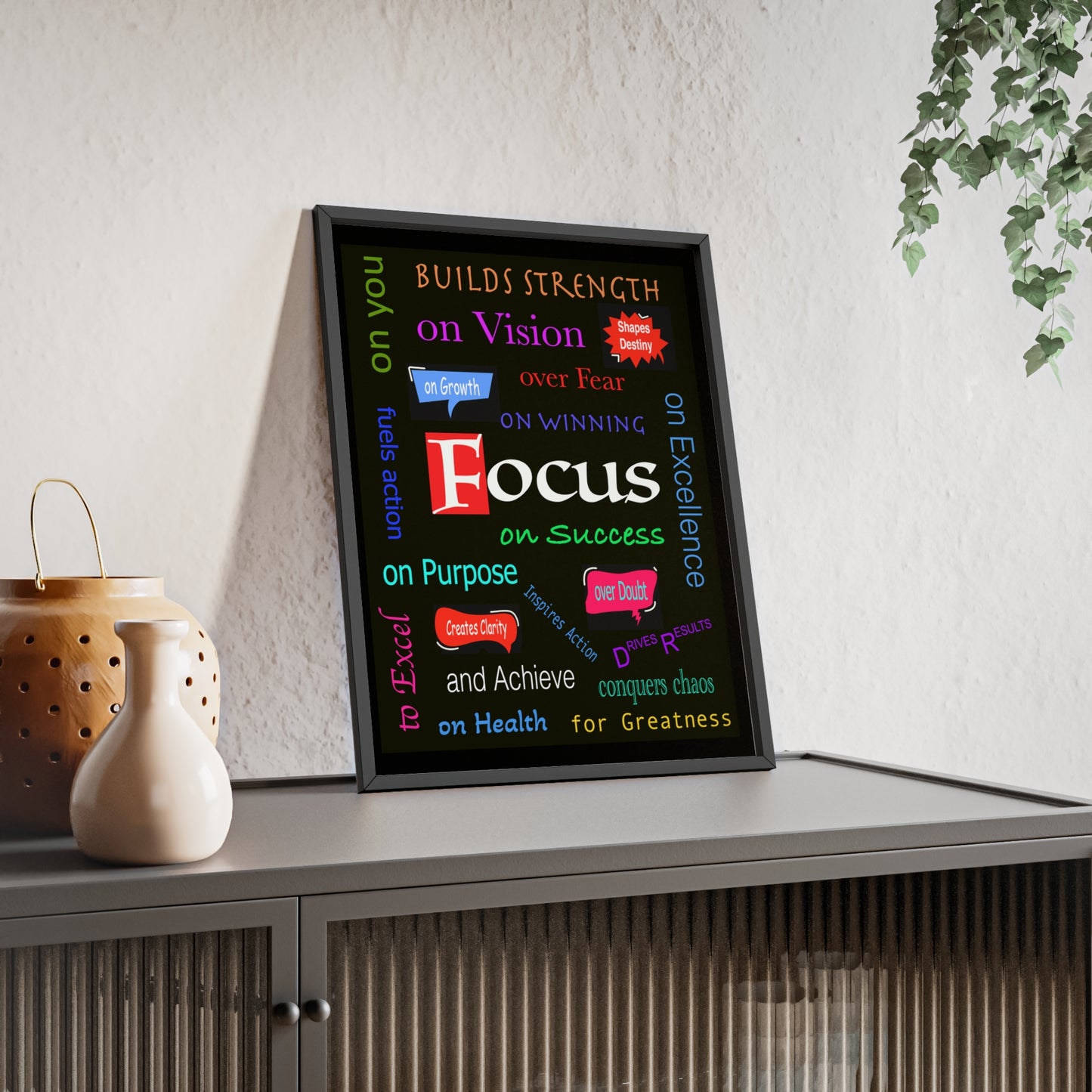 Focus Poster with Wooden Frame