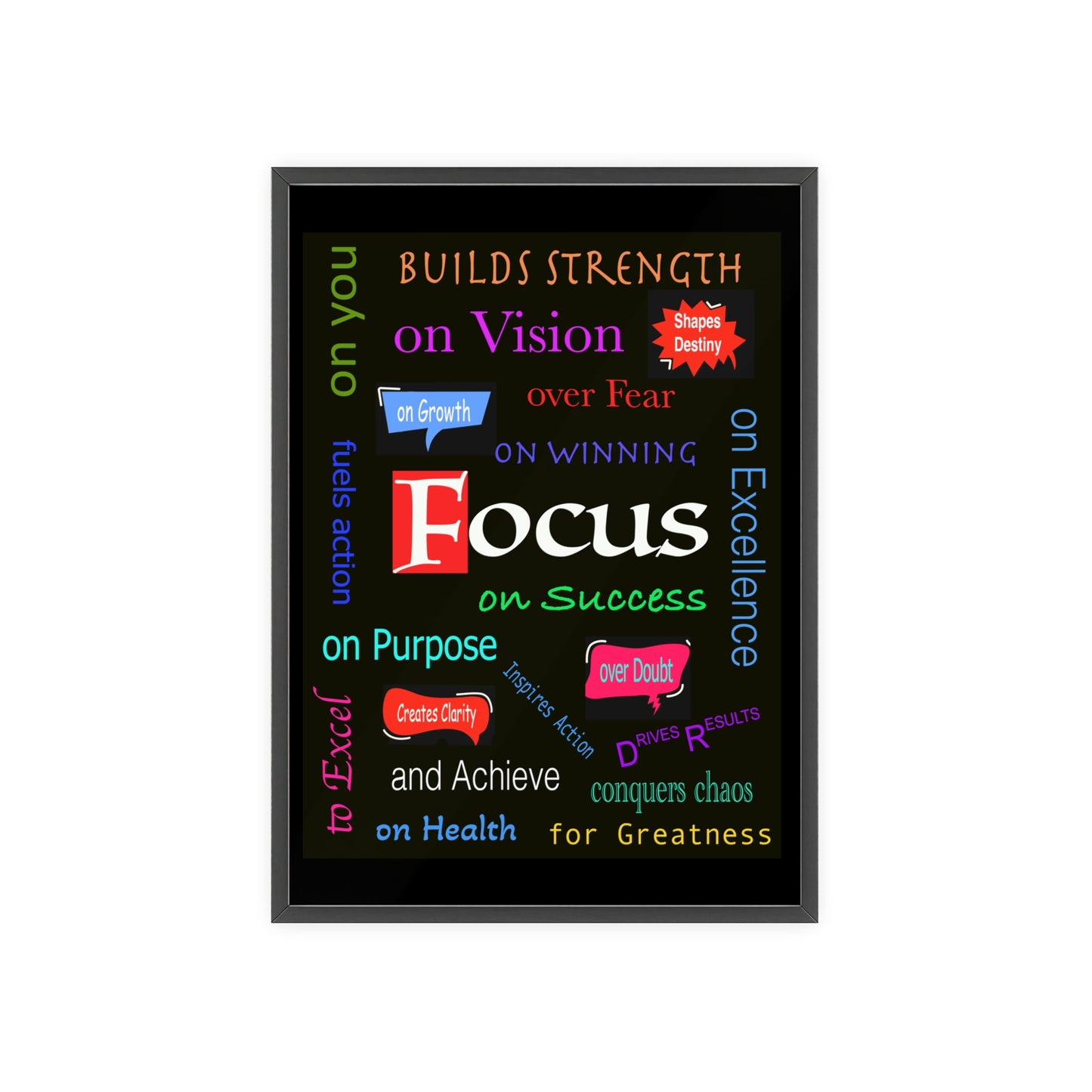Focus Poster with Wooden Frame