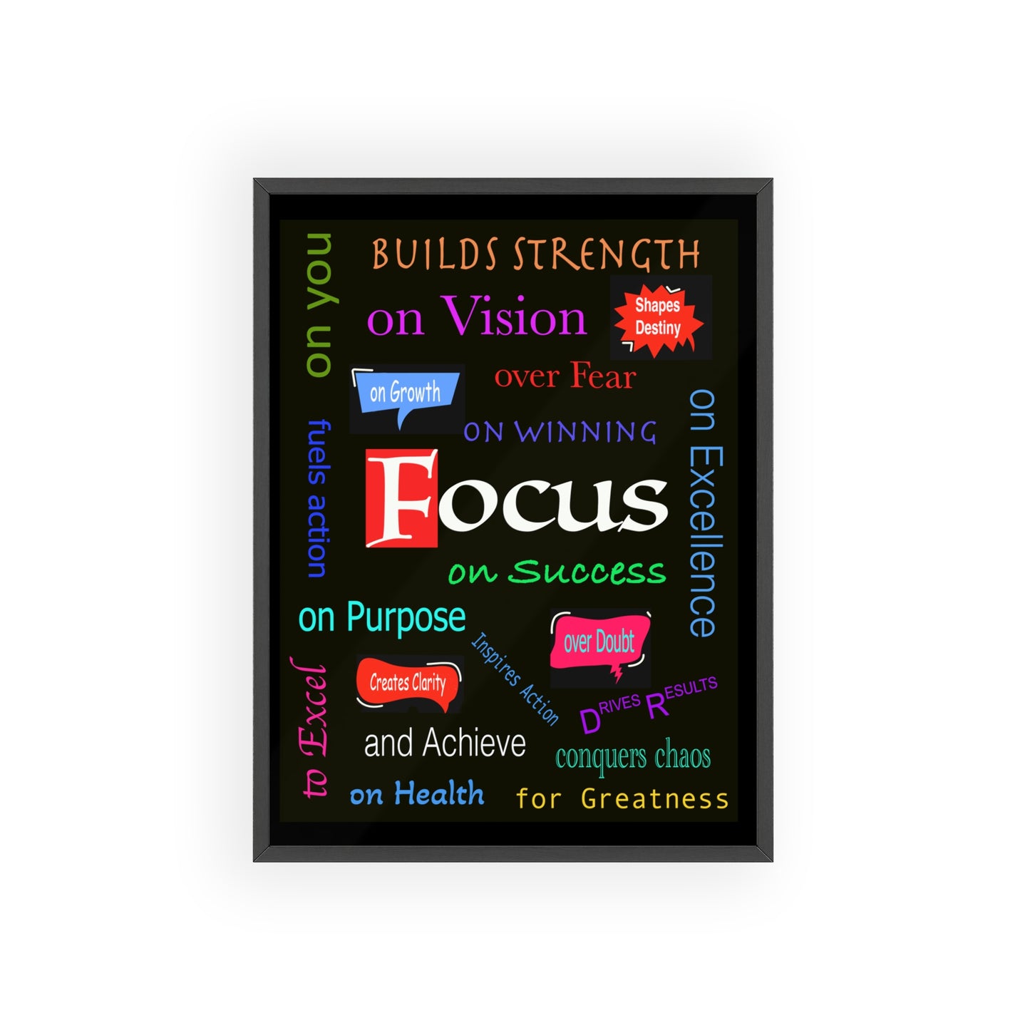 Focus Poster with Wooden Frame