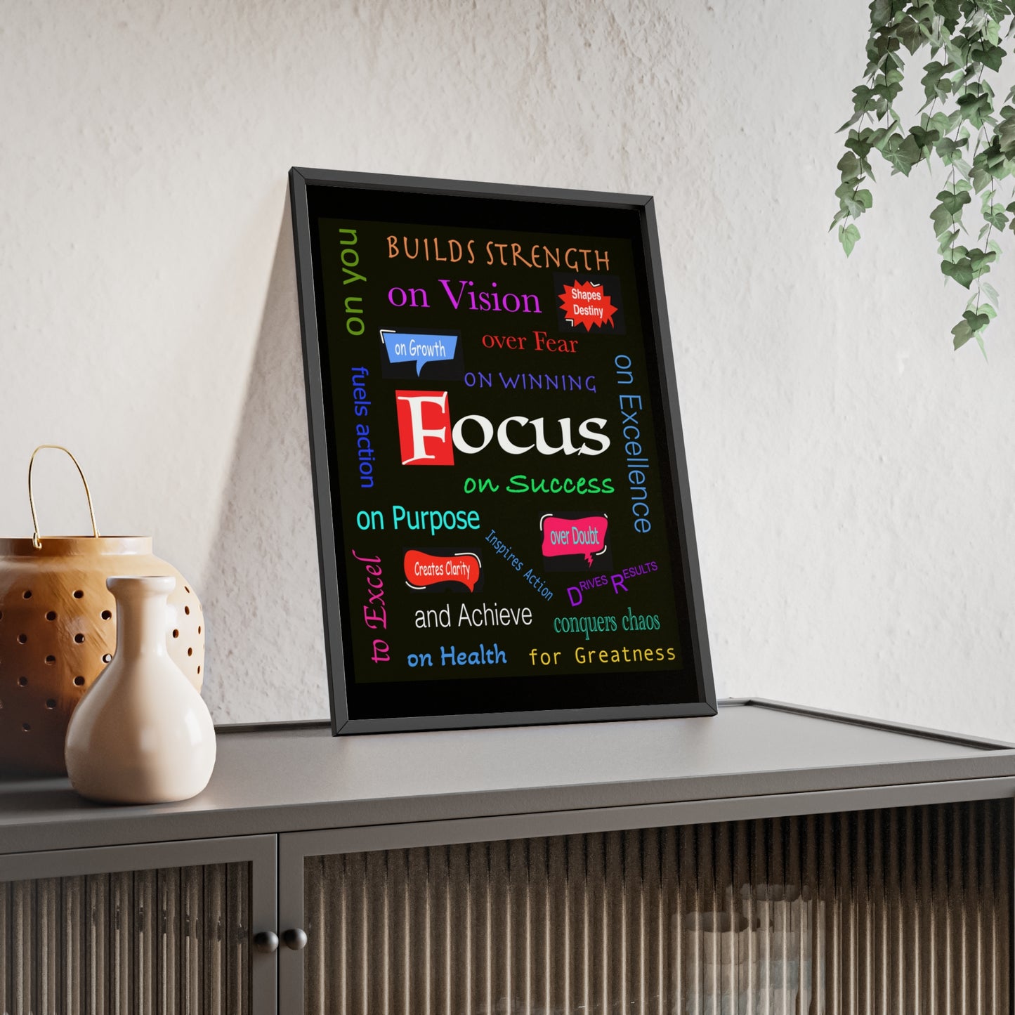 Focus Poster with Wooden Frame