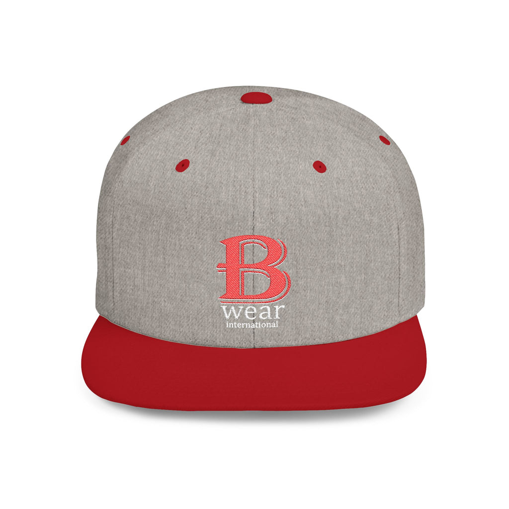 B Wear Flat Bill Snapback Hat with Bold 'B' Emblem