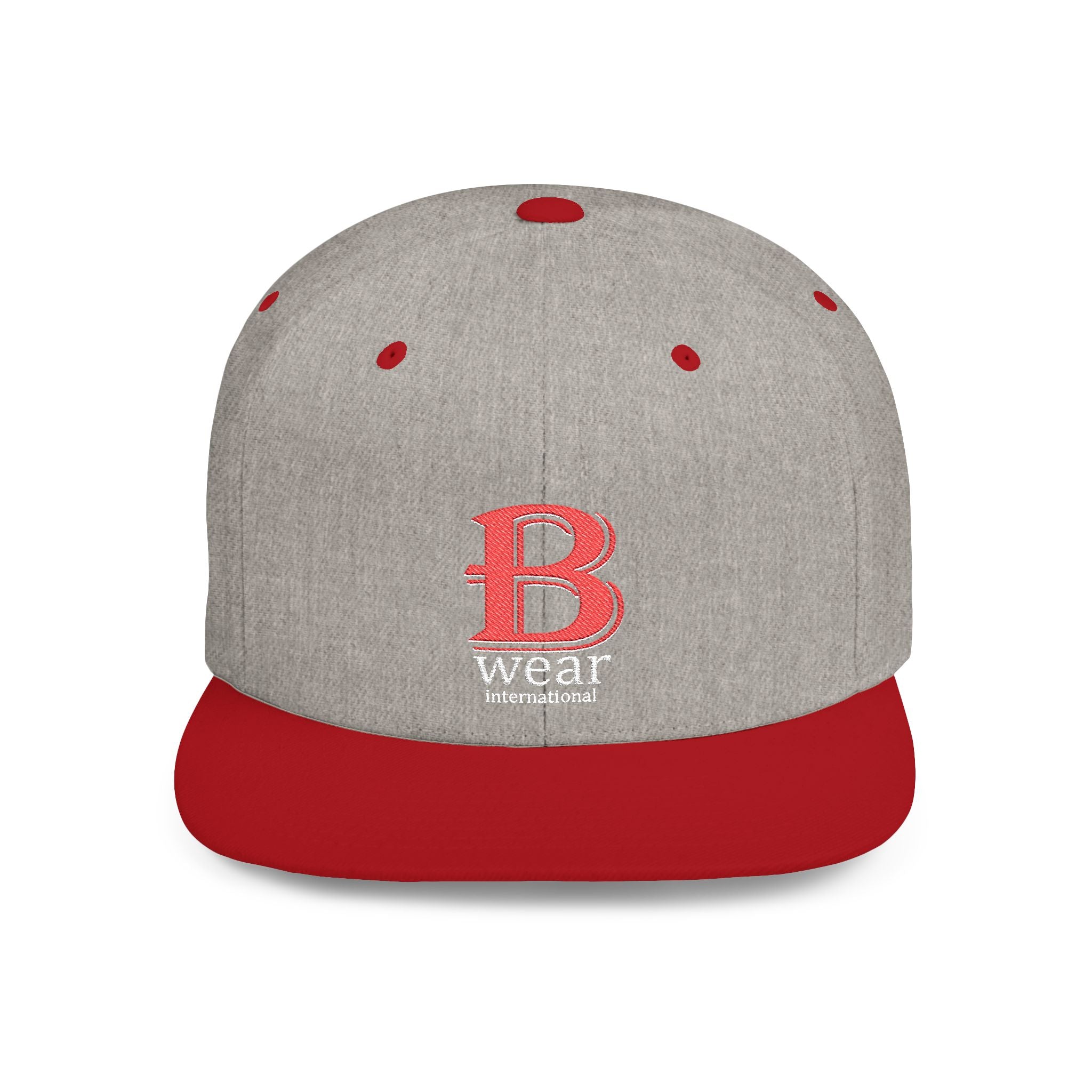 B Wear Flat Bill Snapback Hat with Bold 'B' Emblem