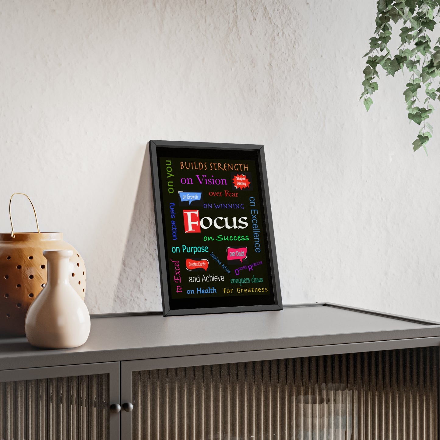 Focus Poster with Wooden Frame