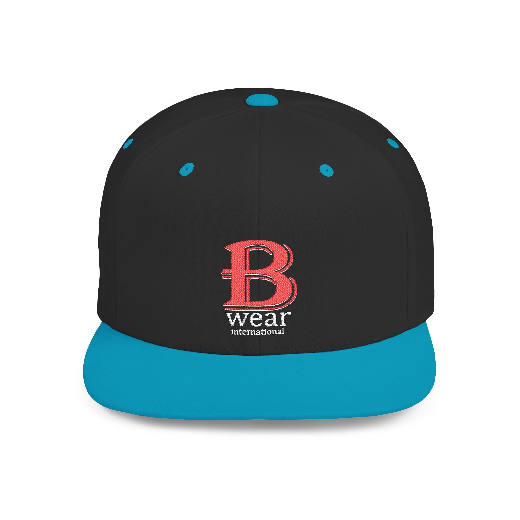 B Wear Flat Bill Snapback Hat with Bold 'B' Emblem
