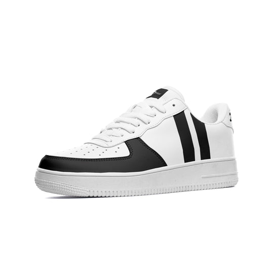 DreajPo 23 White Low Top Leather Sneakers