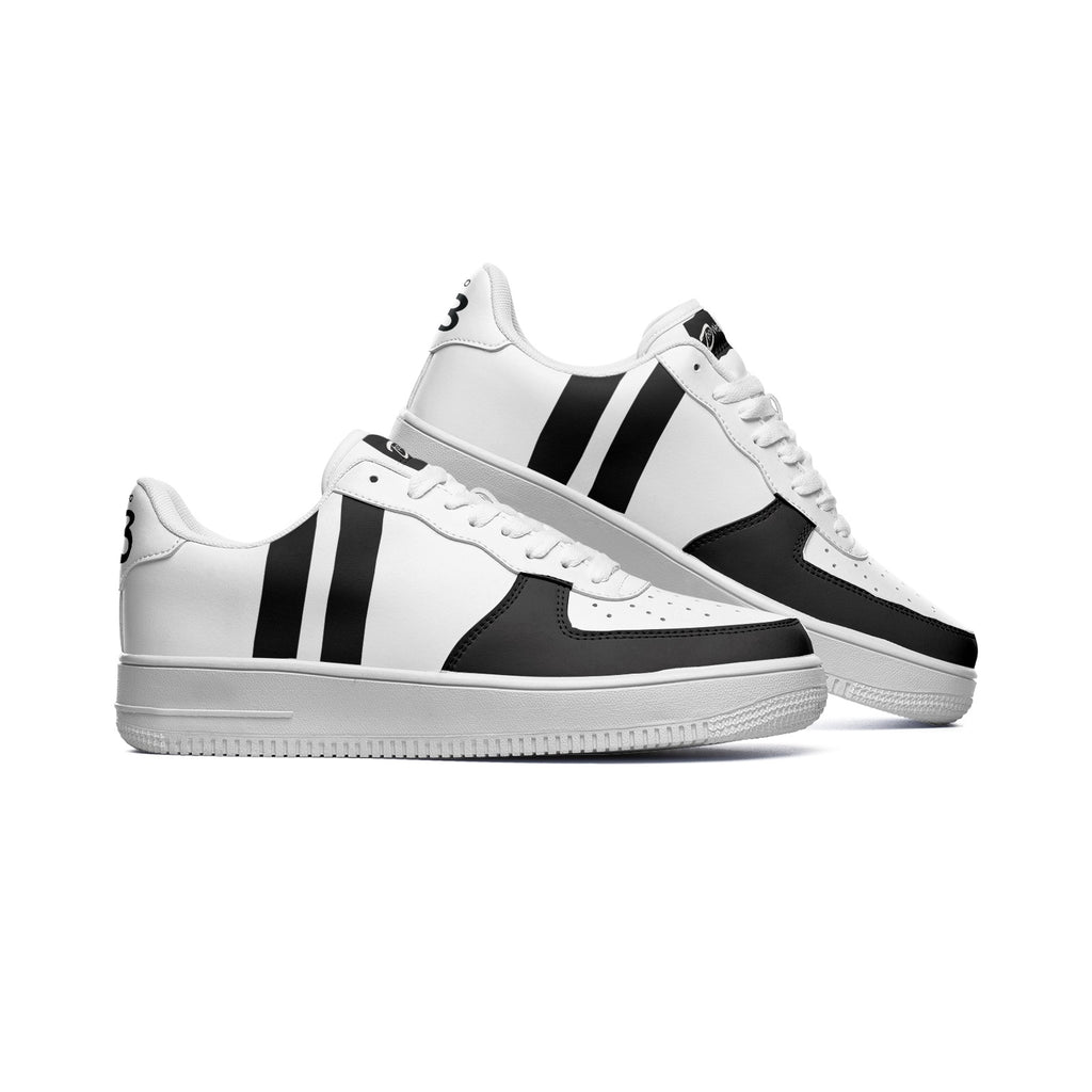 DreajPo 23 White Low Top Leather Sneakers