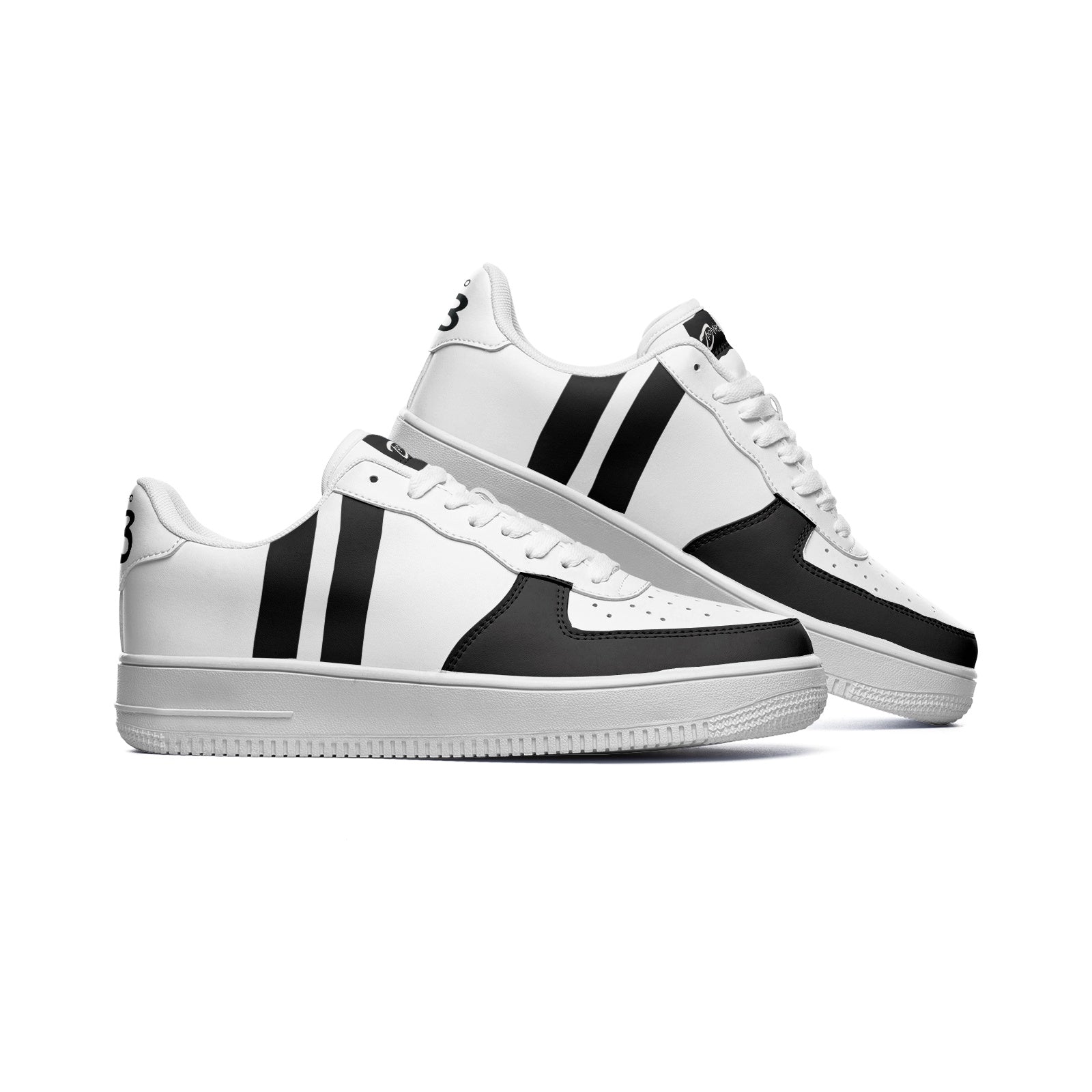DreajPo 23 White Low Top Leather Sneakers