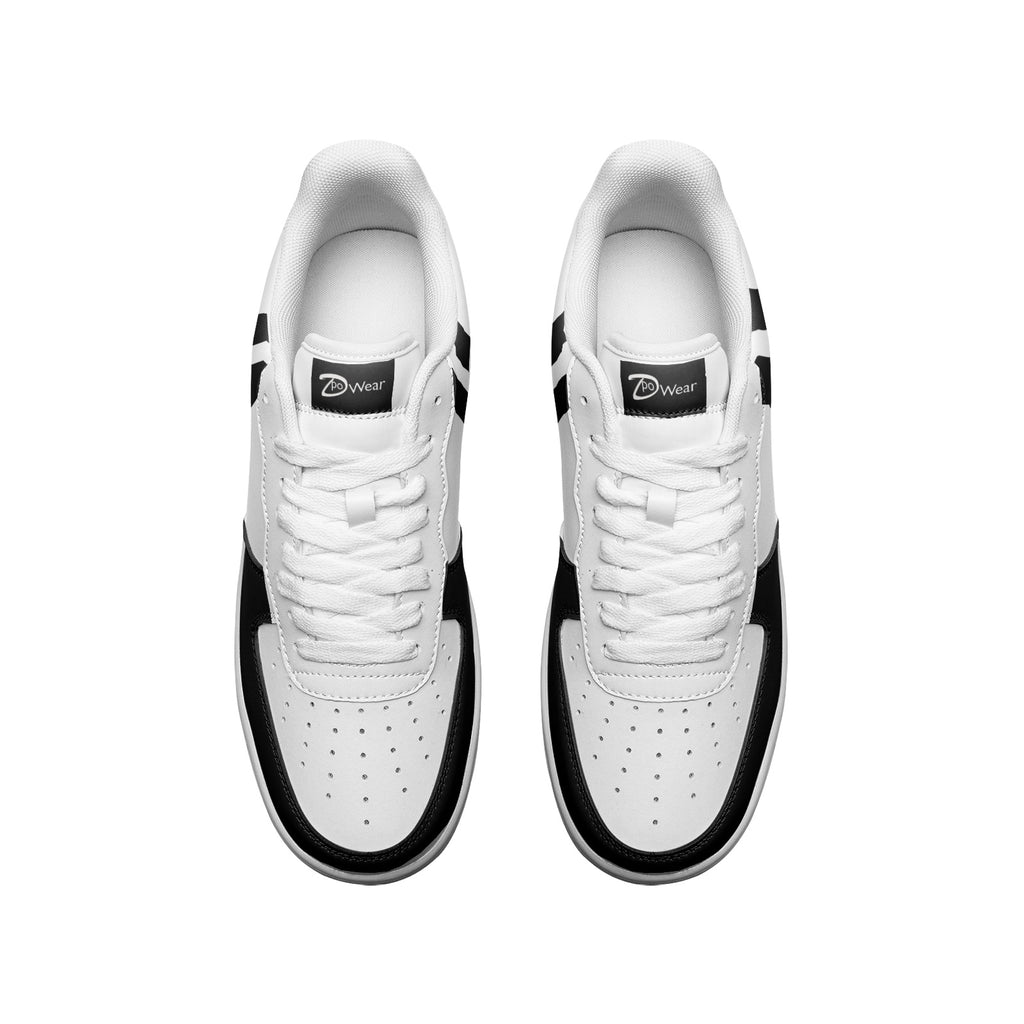 DreajPo 23 White Low Top Leather Sneakers