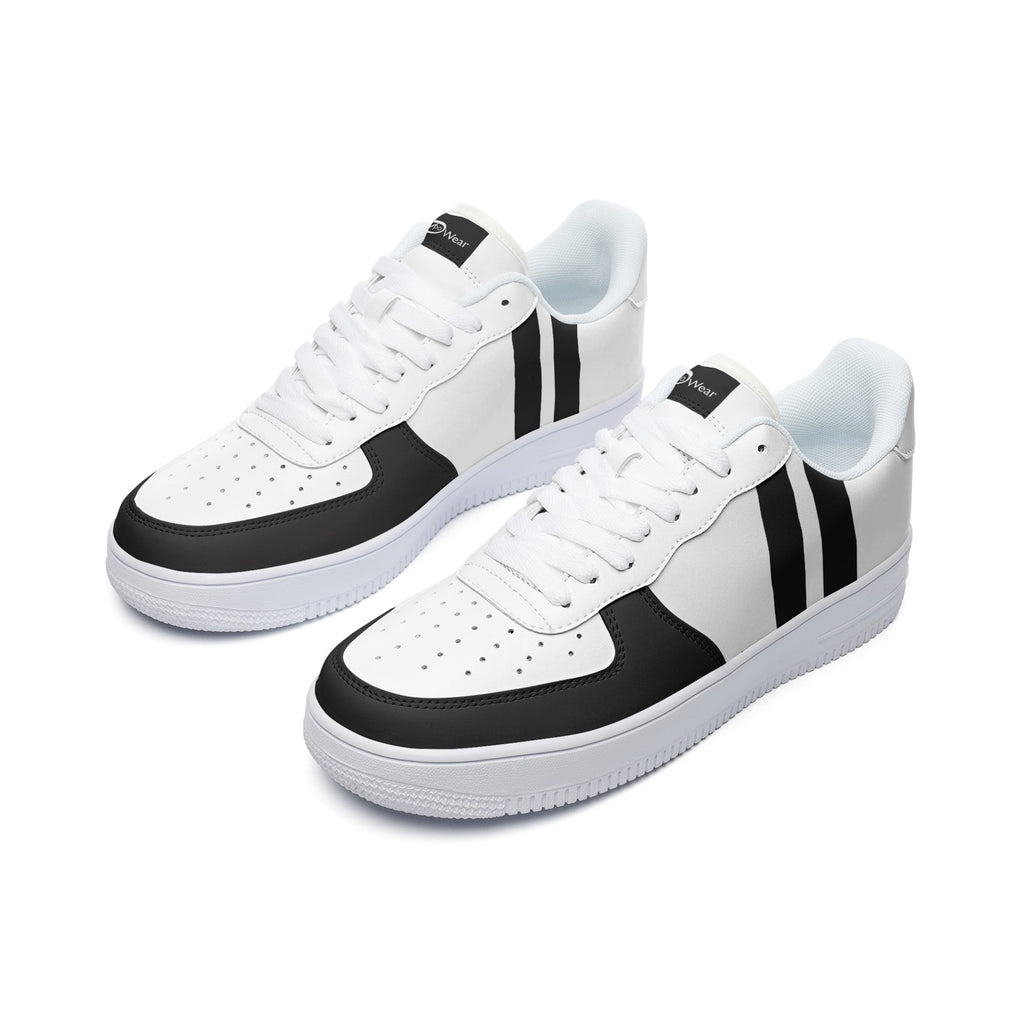 DreajPo 23 White Low Top Leather Sneakers